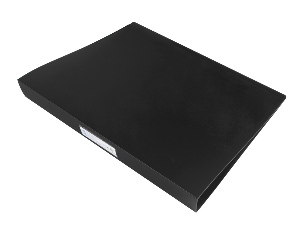 PASTA LIDERPAPEL POLIPROPILENO DIN A4 4 ANEIS 25 MM MISTOS PRETO OPACO