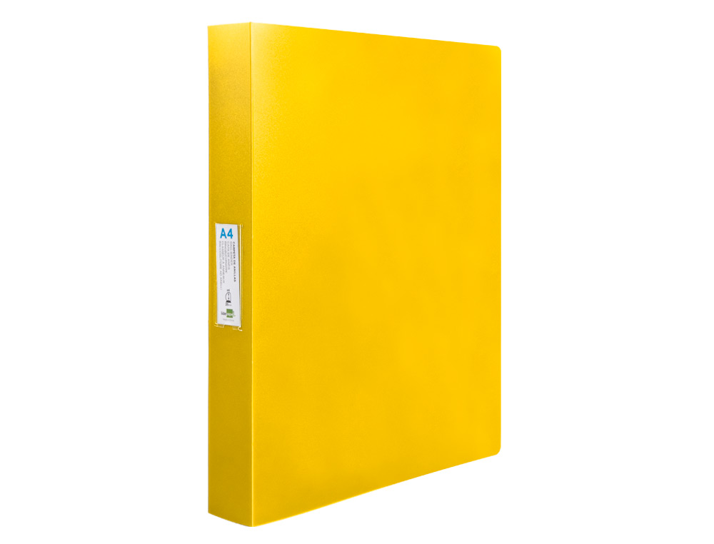 PASTA LIDERPAPEL POLIPROPILENO DIN A4 4 ANEIS 25 MM MISTOS AMARELO FLUOR OPACO