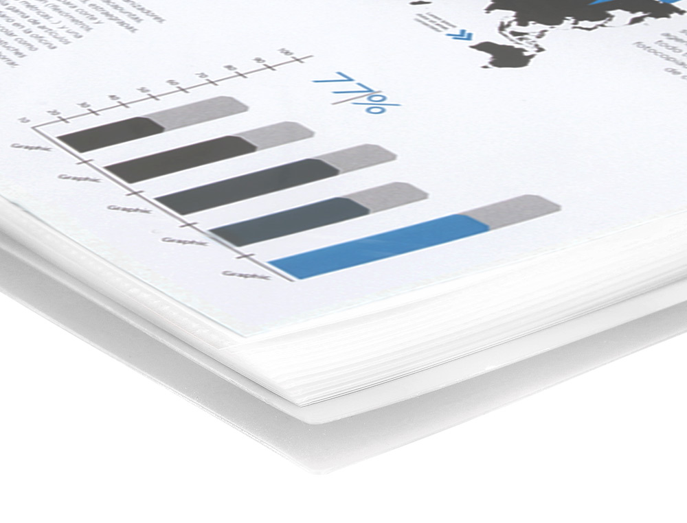 CAPA CATALOGO LIDERPAPEL COM ESPIRAL 30 BOLSAS POLIPROPILENO DIN A4 TRANSPARENTE
