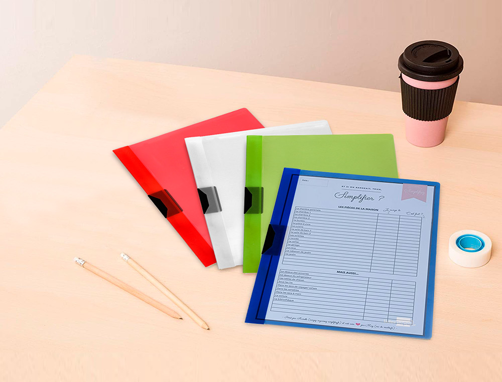 BOLSA DOSSIER LIDERPAPEL COM CLIP LATERAL DIN A4 TRANSPARENTE 30 FOLHAS