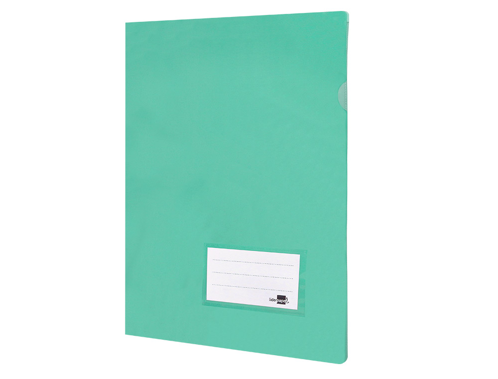 BOLSA DOSSIER LIDERPAPEL DIN A4 POLIPROPILENO 180 MICRONS VERDE MAA OPACO 20 FOLHAS