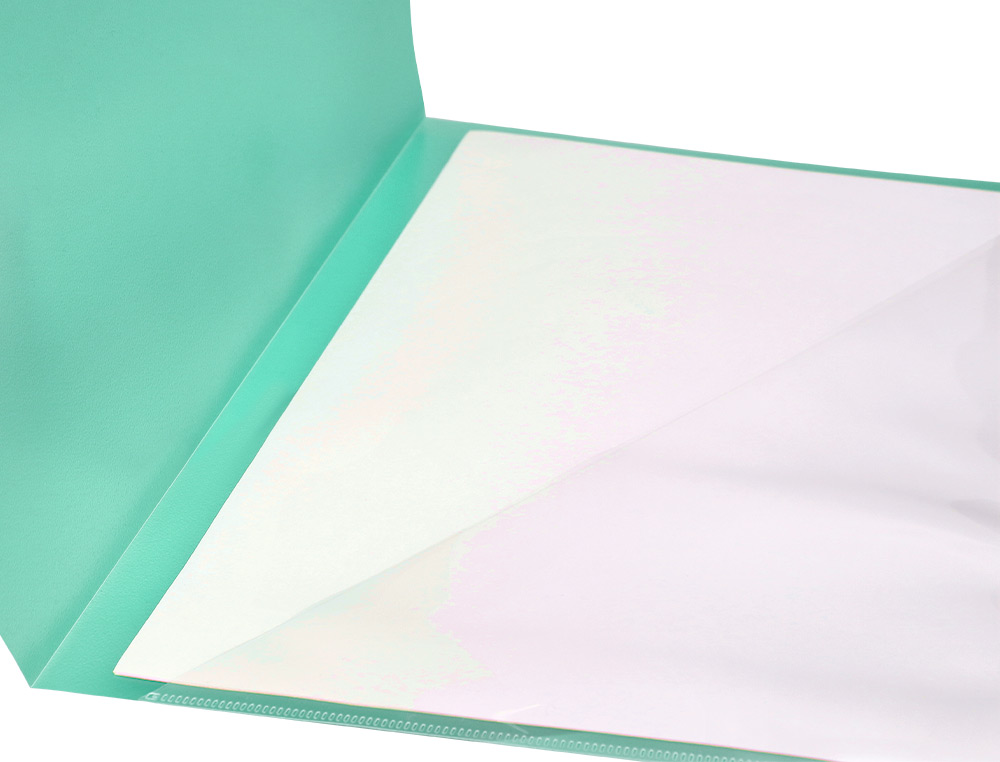 BOLSA DOSSIER LIDERPAPEL DIN A4 POLIPROPILENO 180 MICRONS VERDE MAA OPACO 20 FOLHAS