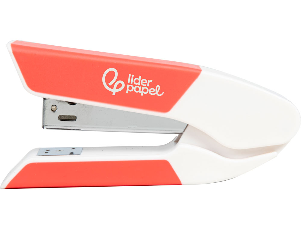 AGRAFADOR LIDERPAPEL COM OFERTA DE SACA AGRAFES E CAIXA DE 1000 AGRAFES 22/6 24/6 CAPACIDADE 20F COR CORAL