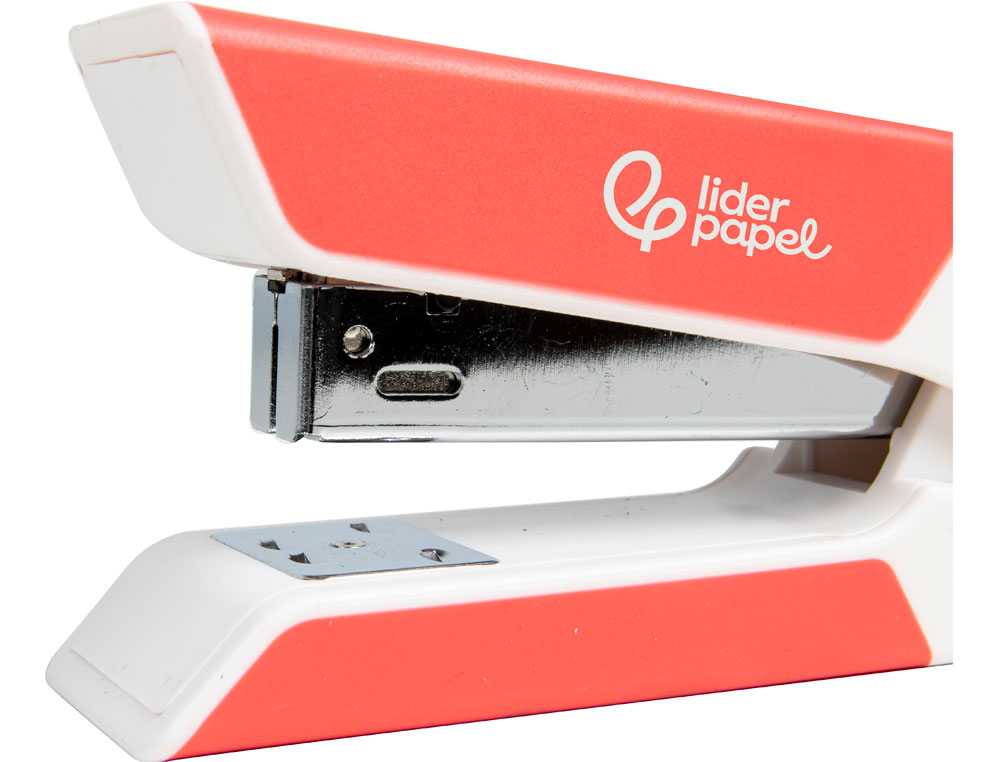 AGRAFADOR LIDERPAPEL COM OFERTA DE SACA AGRAFES E CAIXA DE 1000 AGRAFES 22/6 24/6 CAPACIDADE 20F COR CORAL