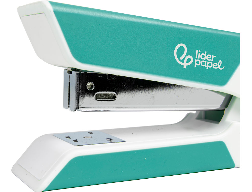AGRAFADOR LIDERPAPEL COM OFERTA DE SACA AGRAFES E CAIXA DE 1000 AGRAFES 22/6 24/6 CAPACIDADE 20F COR TURQUESA