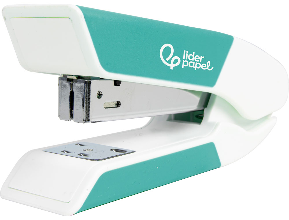 AGRAFADOR LIDERPAPEL COM OFERTA DE SACA AGRAFES E CAIXA DE 1000 AGRAFES 22/6 24/6 CAPACIDADE 20F COR TURQUESA