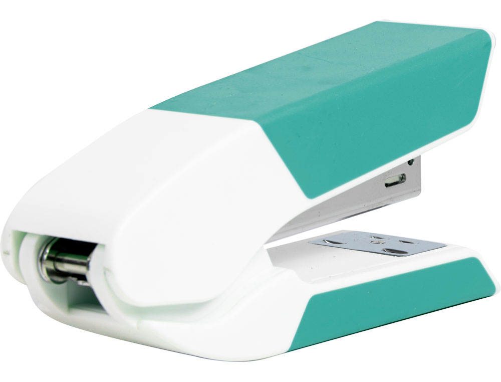 AGRAFADOR LIDERPAPEL COM OFERTA DE SACA AGRAFES E CAIXA DE 1000 AGRAFES 22/6 24/6 CAPACIDADE 20F COR TURQUESA