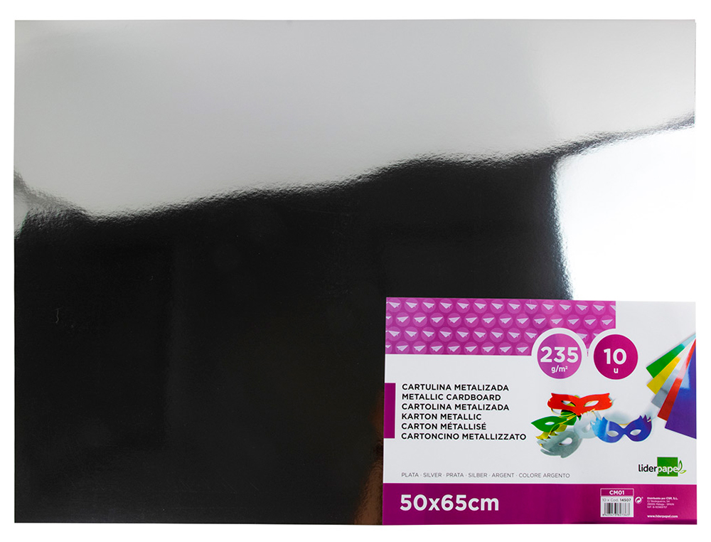 CARTOLINA LIDERPAPEL METALIZADA 50X65 CM 235 GR PRATA