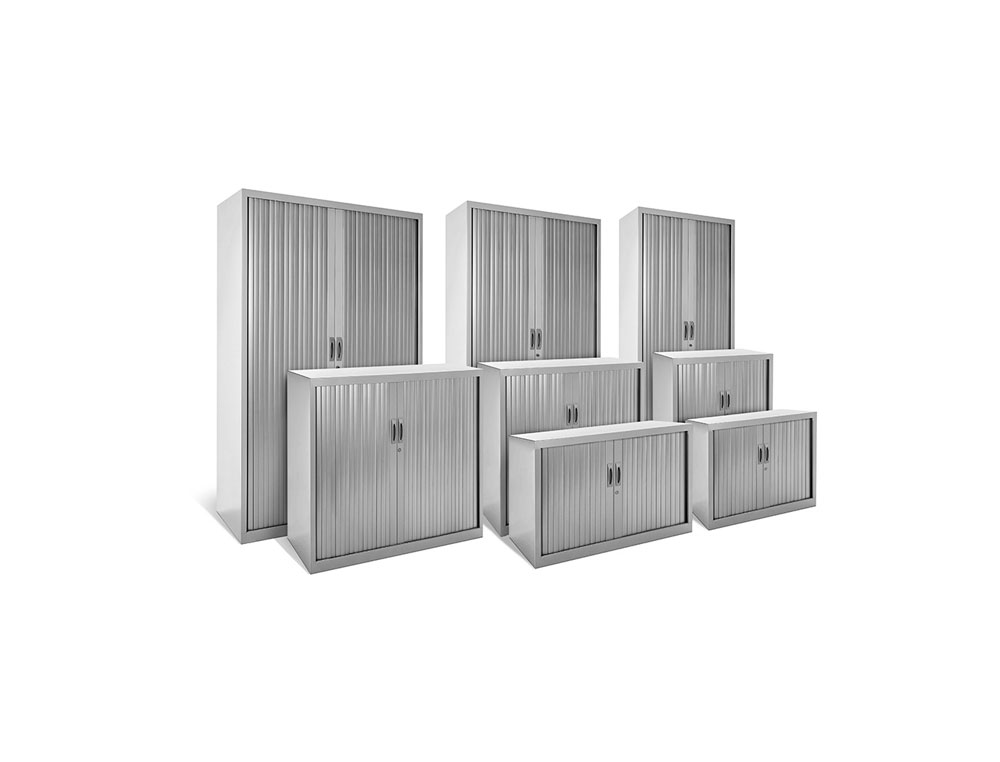 ARMARIO METALICO ROCADA DOIS PORTAS TIPO PERSIANA INCLUI DOIS PRATELEIRA SERIE STORE 120X105X45 CM ACABAMENTO AC00 CINZA