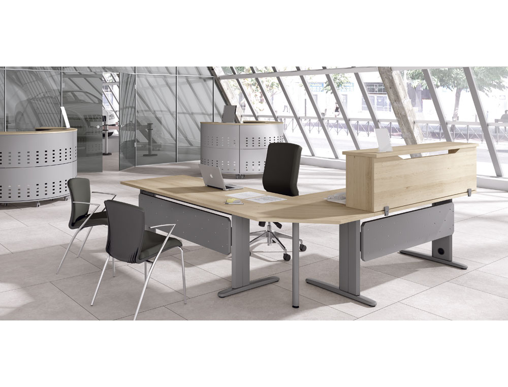APOIO DE SECRETARIA ROCADA VALIDO PARA MESAS WORK METAL EXECUTIVE 200X30X40 CM ACABAMENTO AN02 CINZA/CINZA