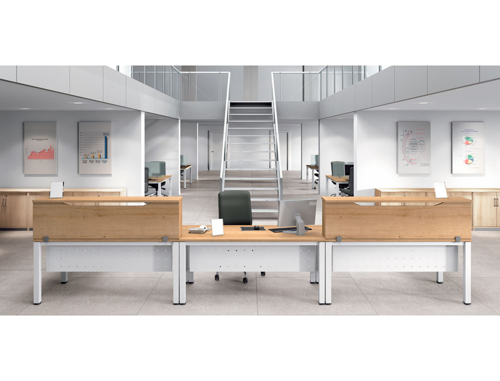APOIO DE SECRETARIA ROCADA VALIDO PARA MESAS WORK METAL EXECUTIVE 200X30X40 CM ACABAMENTO AN02 CINZA/CINZA