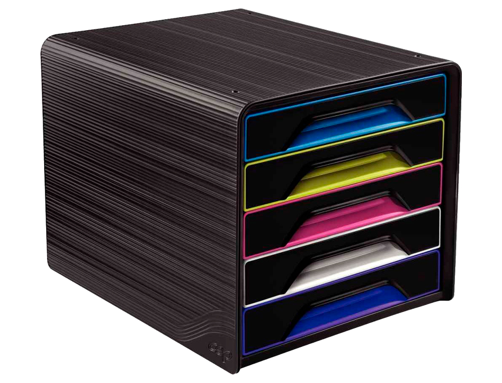 BLOCOS CLASSIFICADORES DE SECRETARIA CEP 5 GAVETAS PREOT/MULTICOLOR 360X288X270 MM