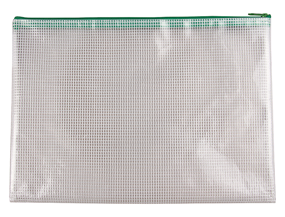 BOLSA MULTIUSOS Q-CONNECT MALHA DIN A4 ABERTURA SUPERIOR COMFECHO VERDE