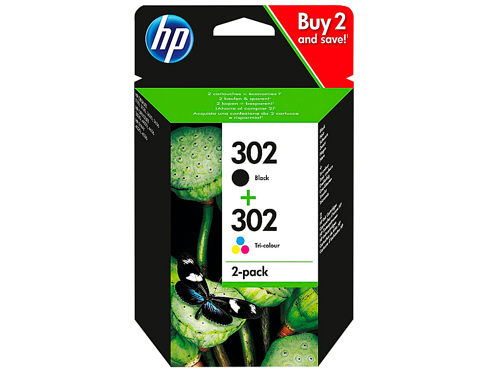 TINTEIRO HP 302 DESKJET 11XX / 21XX / 36XX ENVY 45XX / OFFICEJET 38XX / 46XX / 52XX PACK MULTICOLOR PRETO AMARELO CIAN M