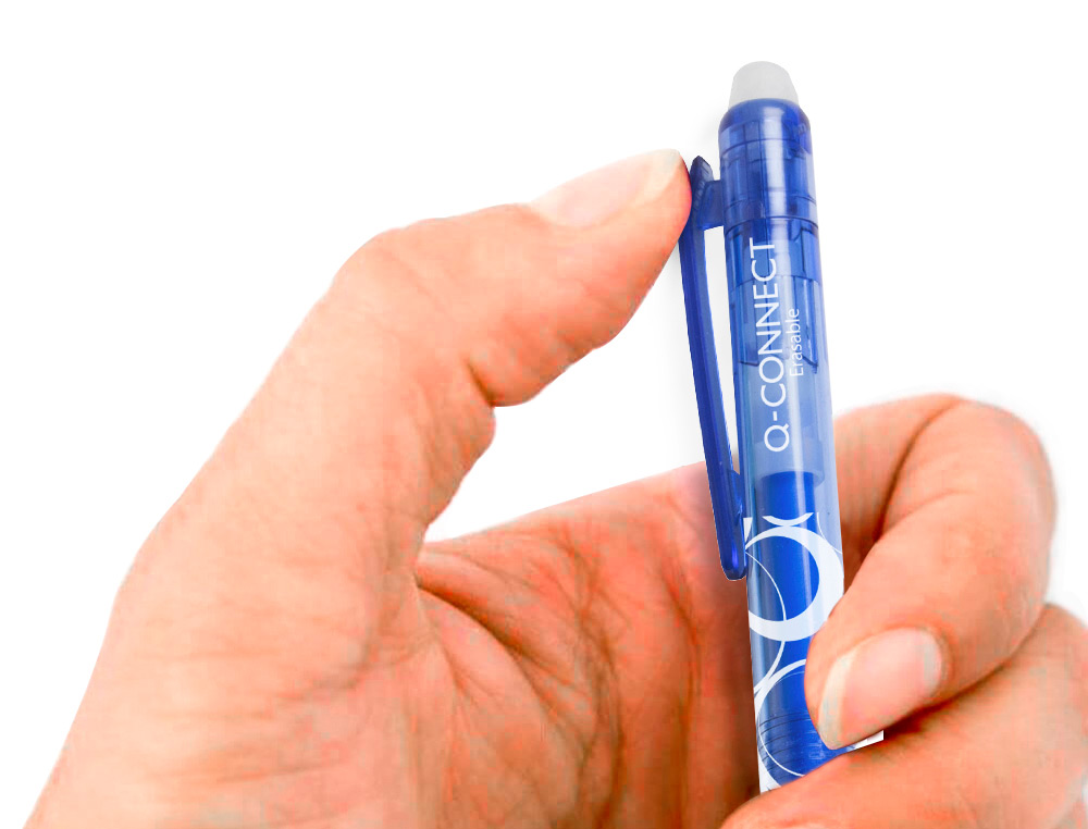 ESFEROGRAFICA Q-CONNECT RETRATIL APAGAVEL 0,7 MM COR AZUL