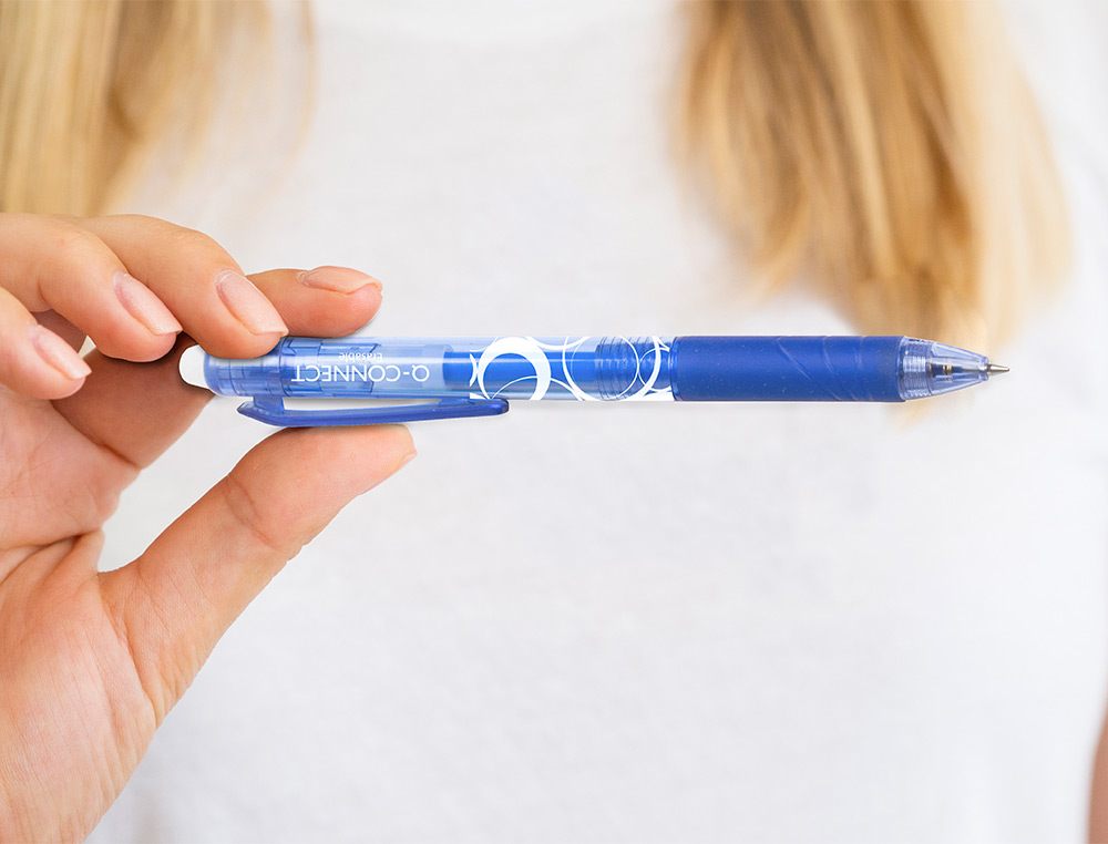 ESFEROGRAFICA Q-CONNECT RETRATIL APAGAVEL 0,7 MM COR AZUL