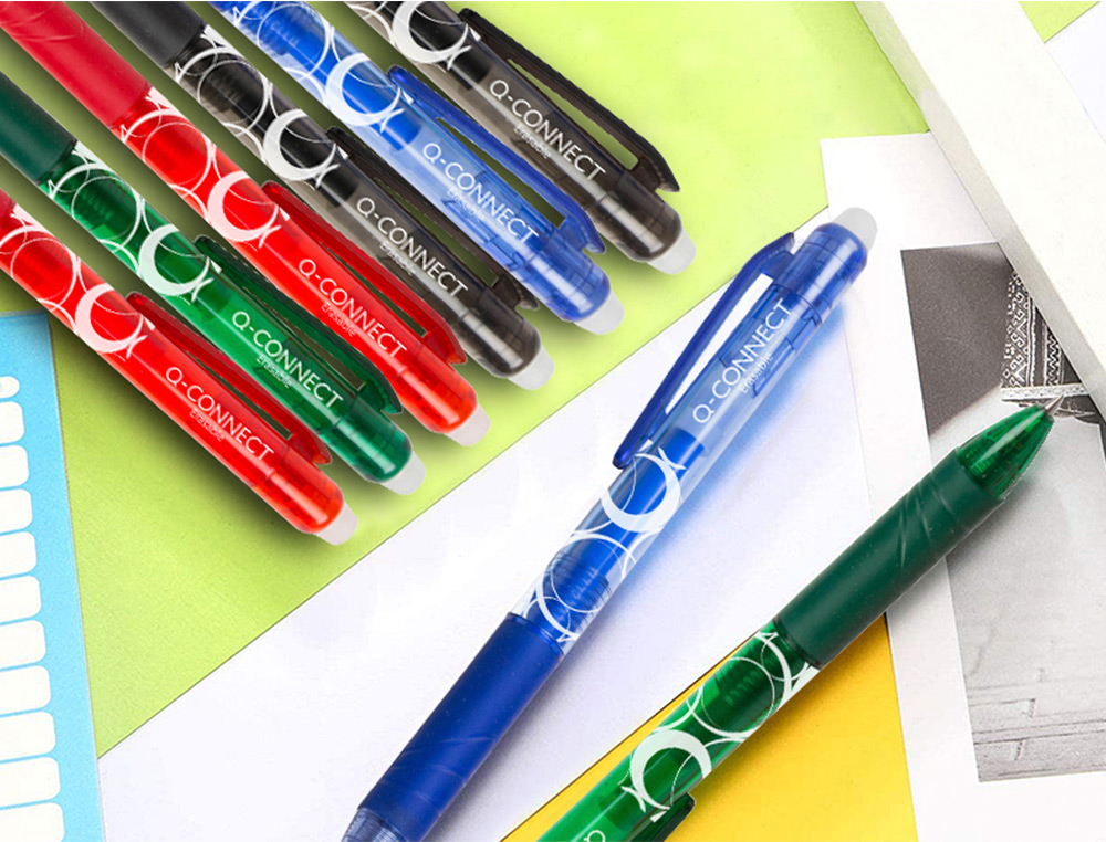 ESFEROGRAFICA Q-CONNECT RETRATIL APAGAVEL 0,7 MM COR AZUL