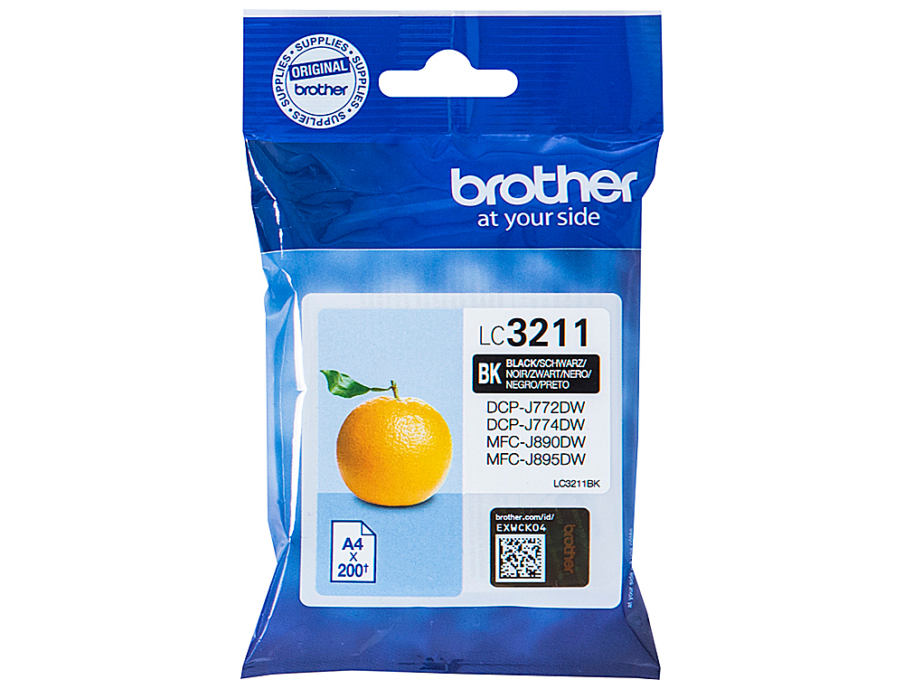 TINTEIRO BROTHER LC3211BK DCP-J572 / DCP-J772 / DCP-J774 / MFC-J890 / MFC-J895 PRETO 200 PAG