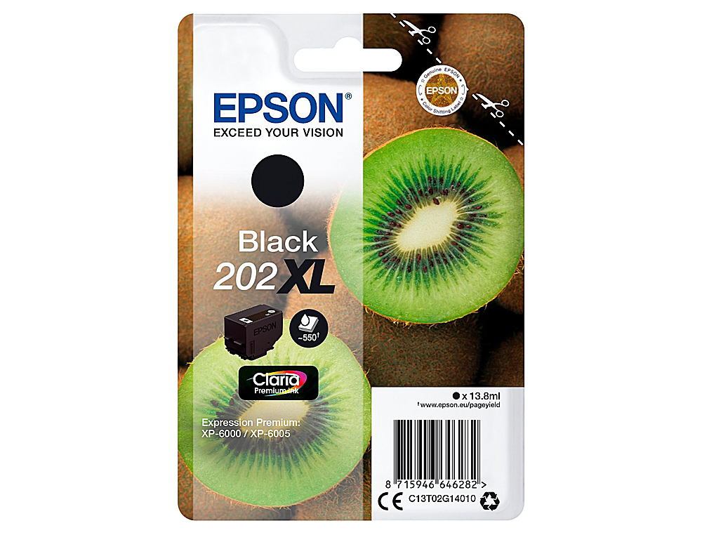 TINTEIRO EPSON 202 XL XP-6000 / XP-6005 / XP-6100 / XP-6105 PRETO 550 PAG