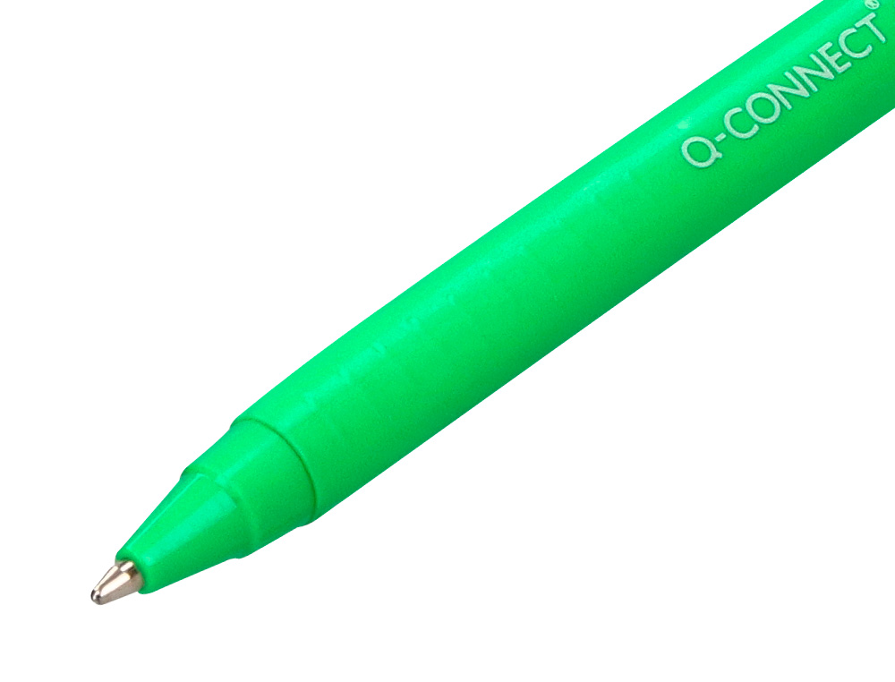 ESFEROGRAFICA Q-CONNECT RETRATIL KF14625 BIODEGRADAVEL VERDE TINTA AZUL