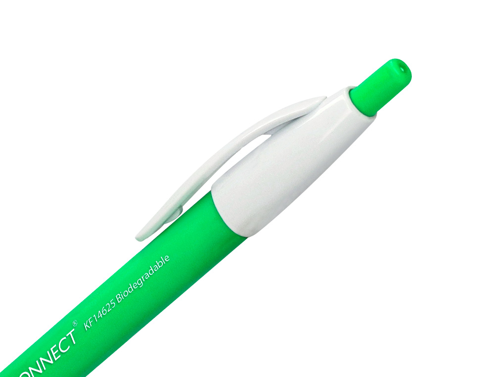 ESFEROGRAFICA Q-CONNECT RETRATIL KF14625 BIODEGRADAVEL VERDE TINTA AZUL