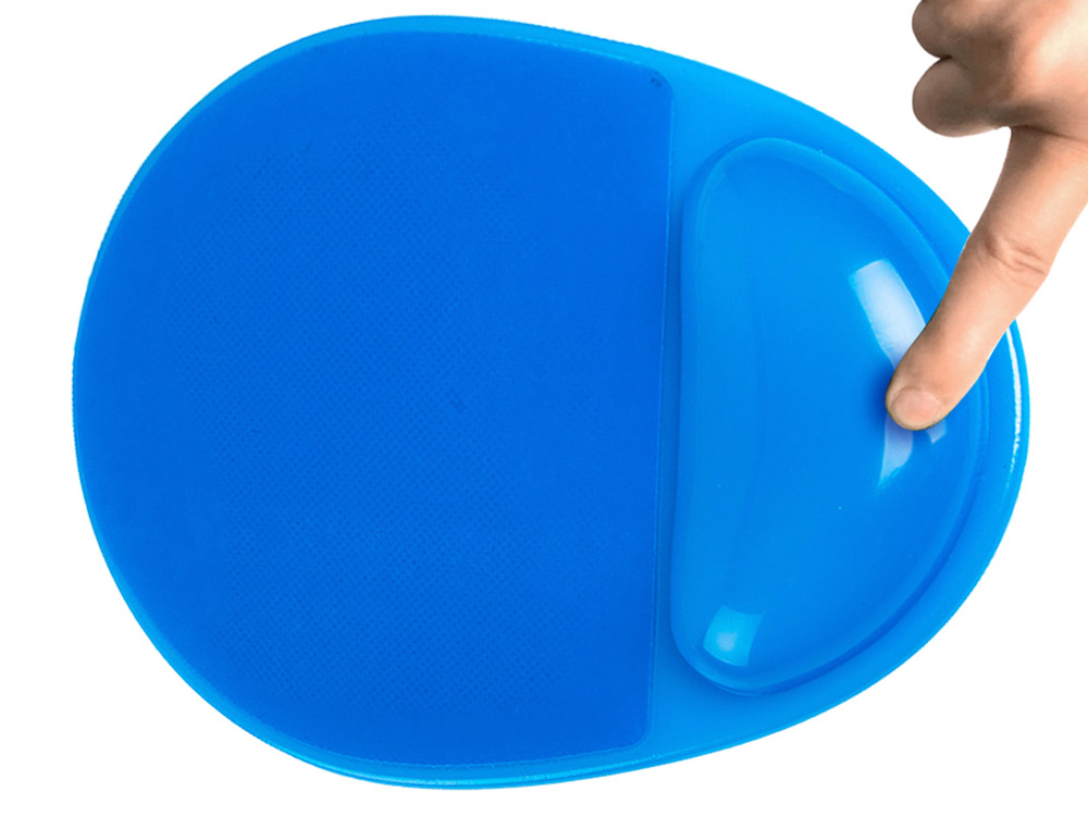 TAPETE PARA RATO Q-CONNECT COM APOIO DE PULSOS DE GEL E PVC COR AZUL