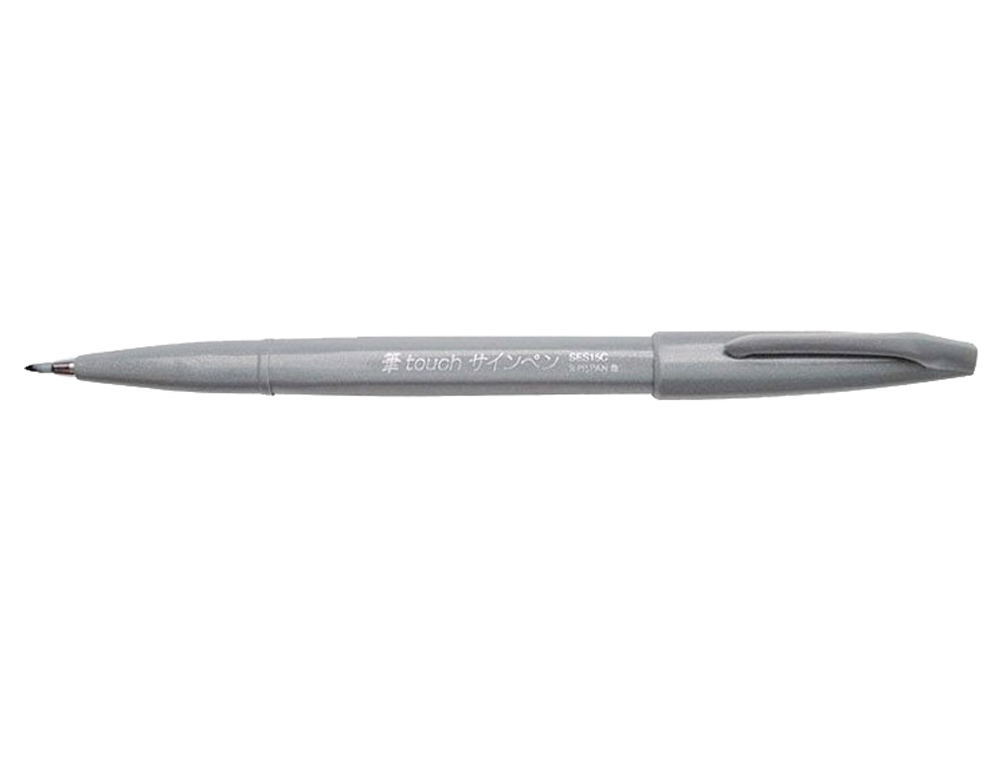 CANETA PINCEL PENTEL TOUCH PARA CALIGRAFIA COR CINZA