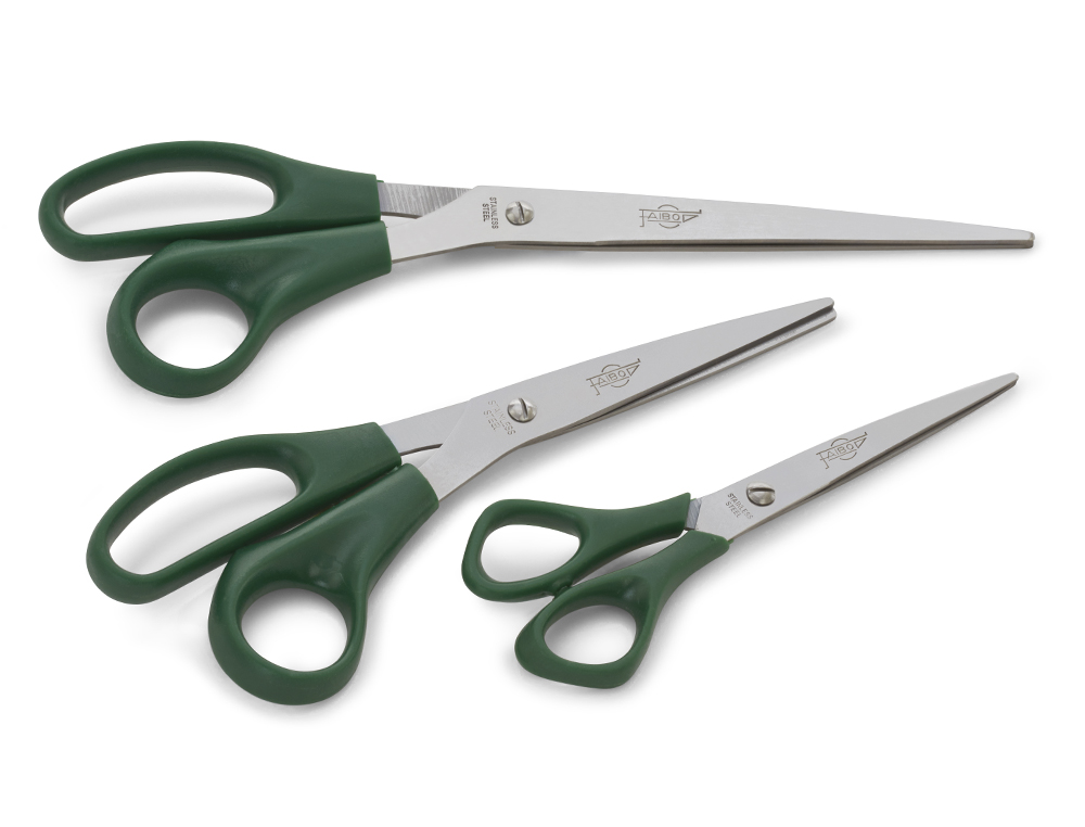 TESOURA DE ESCRITORIO FAIBO EM ACO INOXIDAVEL 21 CM ERGONOMICA EM BLISTER