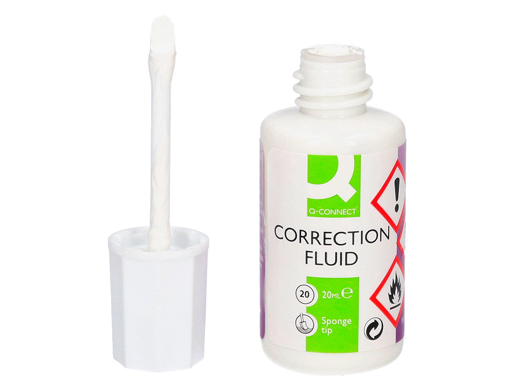 CORRETOR Q-CONNECT FRASCO 20ML APLICADOR ESPUMA