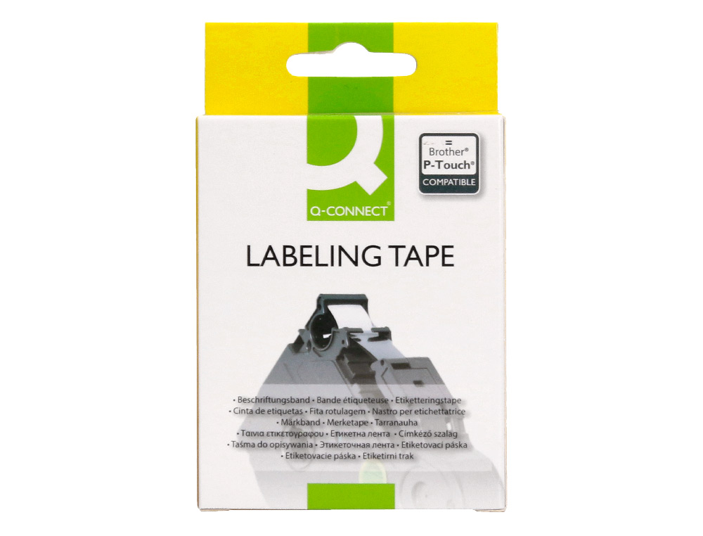 FITA Q-CONNECT TZE-231 BRANCA-PRETA 12MM COMPRIMENTO 8 MT