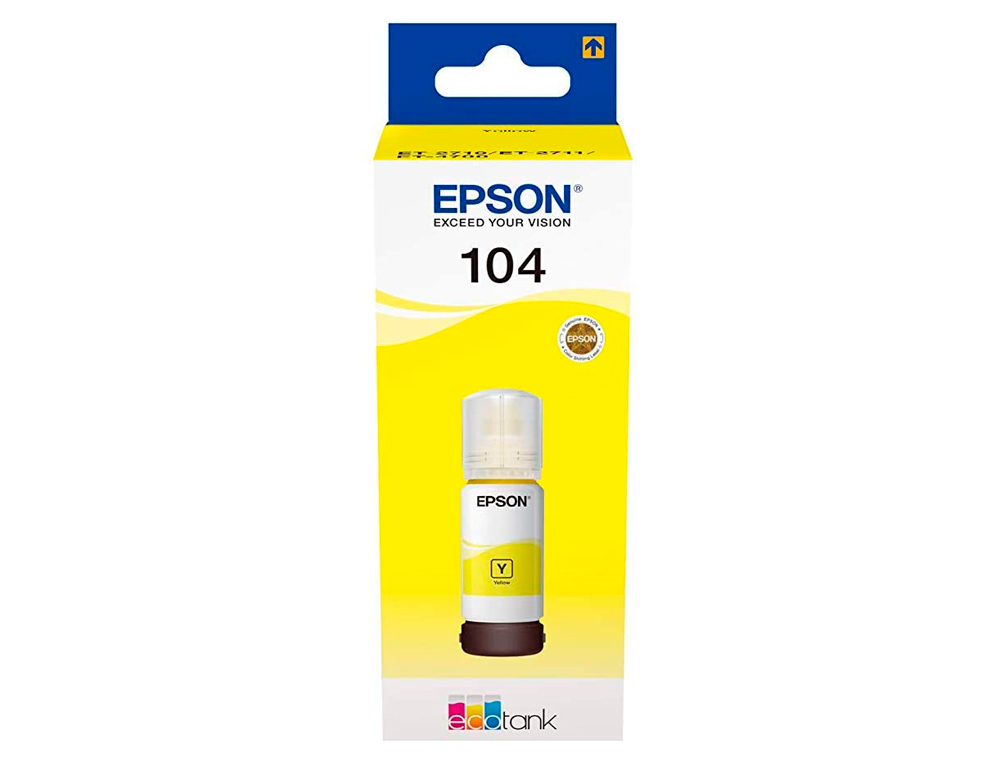 TINTA EPSON ECOTANK 104 ET-2710 / 2711 / 2712 / 2720 / 2726 / 4700 AMARELO 7500 PAGINAS