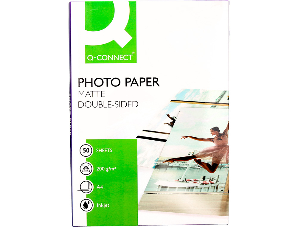 PAPEL Q-CONNECT FOTO MATE DUPLA FACE DIN A4 220 GR PARA FOTOCOPIADORAS E IMPRESSORAS A TINTEIRO EMBALAGEM DE 50 FOLHAS