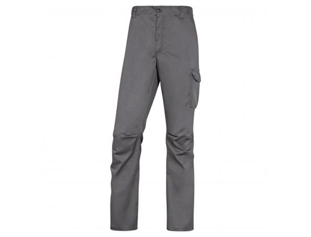 CALCAS DE TRABALHO DELTAPLUS CINTURA ELASTICA 5 ESTOJOS COR CINZA / PRETO TAMANHO M