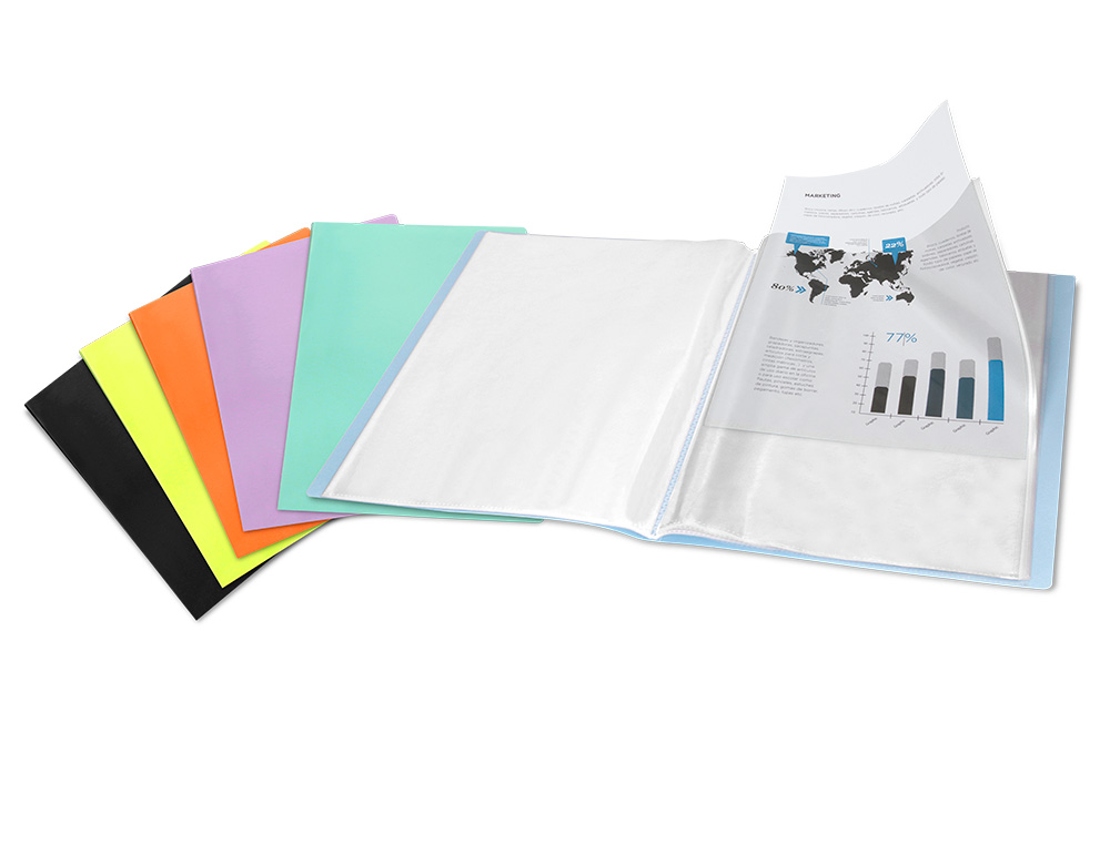 CAPA CATALOGO LIDERPAPEL 60 BOLSAS POLIPROPILENO DIN A4 VERDE MA OPACO