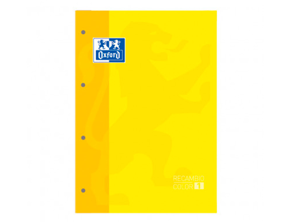 RECARGA COR 1 OXFORD DIN A4+ 80 FOLHAS 90 GR QUADRICULA 5 MM 4 FUROS COR AMARELO