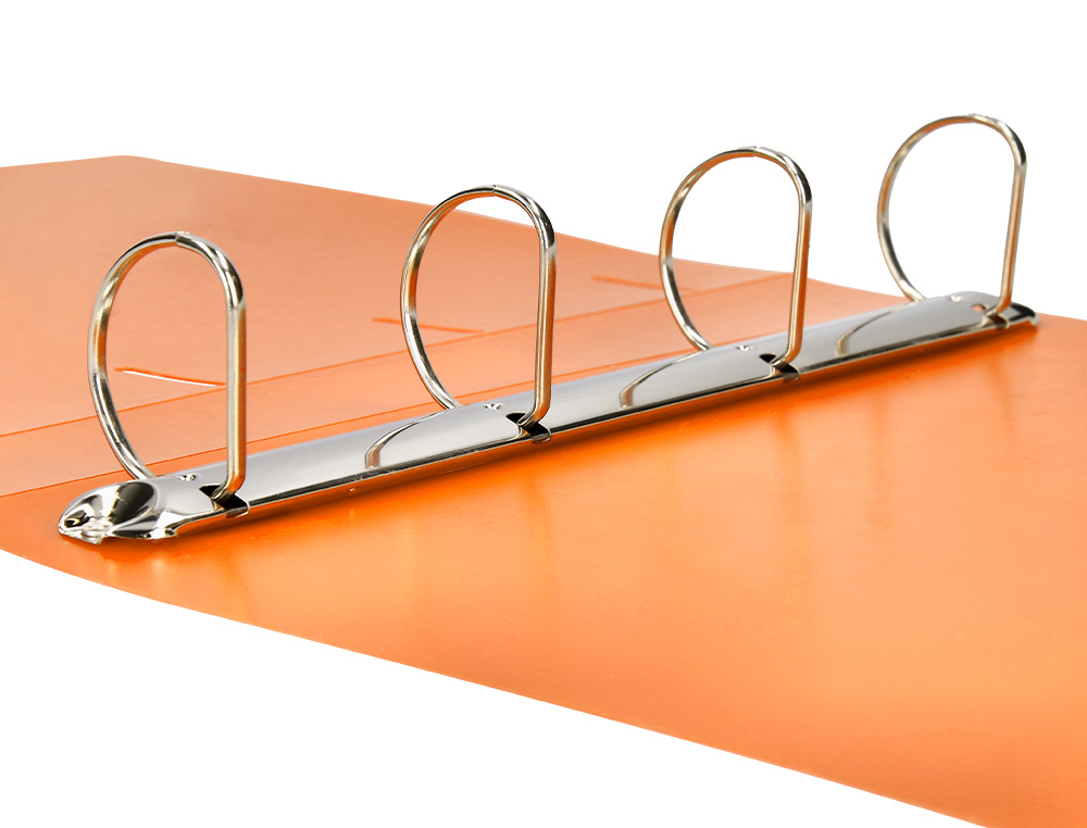 PASTA LIDERPAPEL POLIPROPILENO DIN A4 4 ANEIS MISTOS 40 MM LARANJA FLUOR OPACO