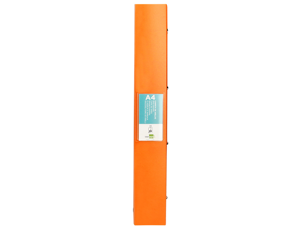 PASTA LIDERPAPEL POLIPROPILENO DIN A4 4 ANEIS MISTOS 40 MM LARANJA FLUOR OPACO