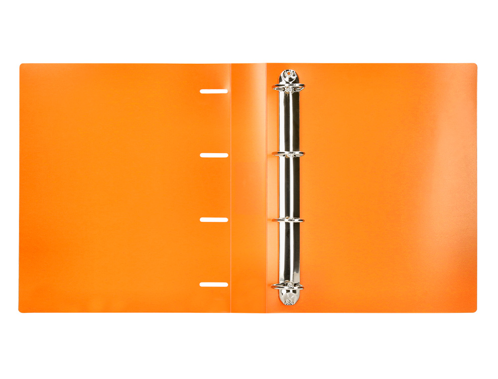 PASTA LIDERPAPEL POLIPROPILENO DIN A4 4 ANEIS MISTOS 40 MM LARANJA FLUOR OPACO