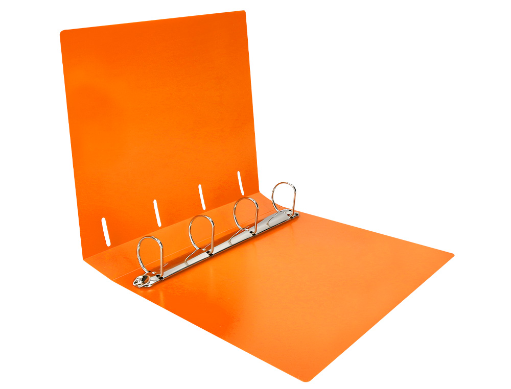 PASTA LIDERPAPEL POLIPROPILENO DIN A4 4 ANEIS MISTOS 40 MM LARANJA FLUOR OPACO