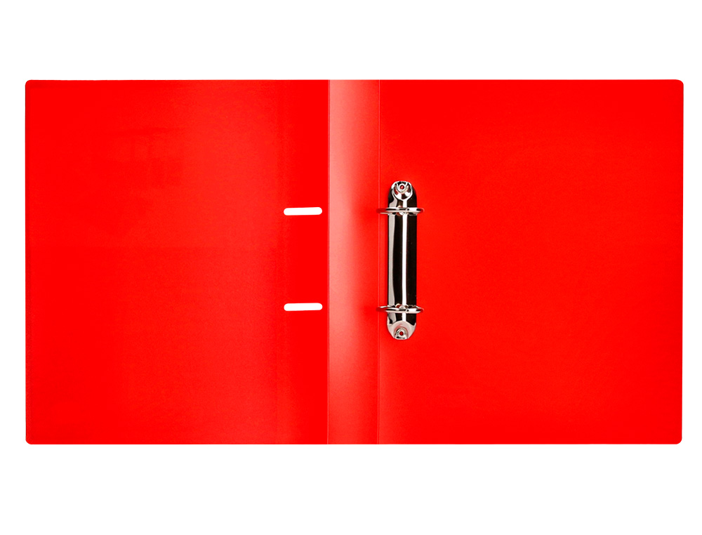 PASTA CANGURU LIDERPAPEL POLIPROPILENO DIN A4 2 ANEIS 40 MM MISTOS VERMELHO TRANSLICUDO