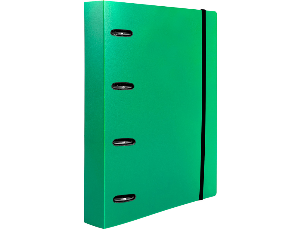 PASTA LIDERPAPEL COM RECARGA POLIPROPILENO DIN A4 4 ANEIS 40MM QUADRICULA 5MM VERDE TRANSLUCIDO