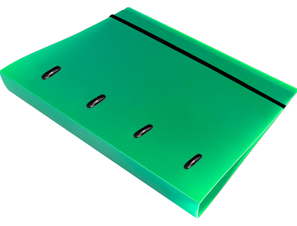 PASTA LIDERPAPEL COM RECARGA POLIPROPILENO DIN A4 4 ANEIS 40MM QUADRICULA 5MM VERDE TRANSLUCIDO