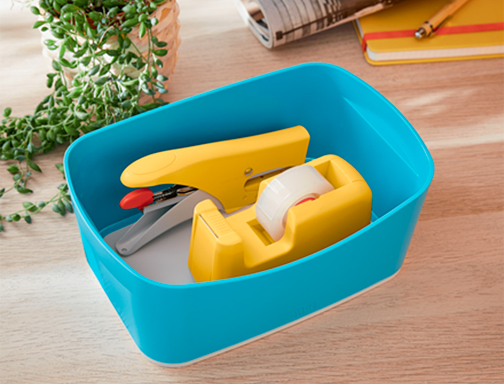 DESENROLADOR DE SECRETARIA LEITZ COSY EM PLASTICO PARA FITAS 33 MT AMARELO