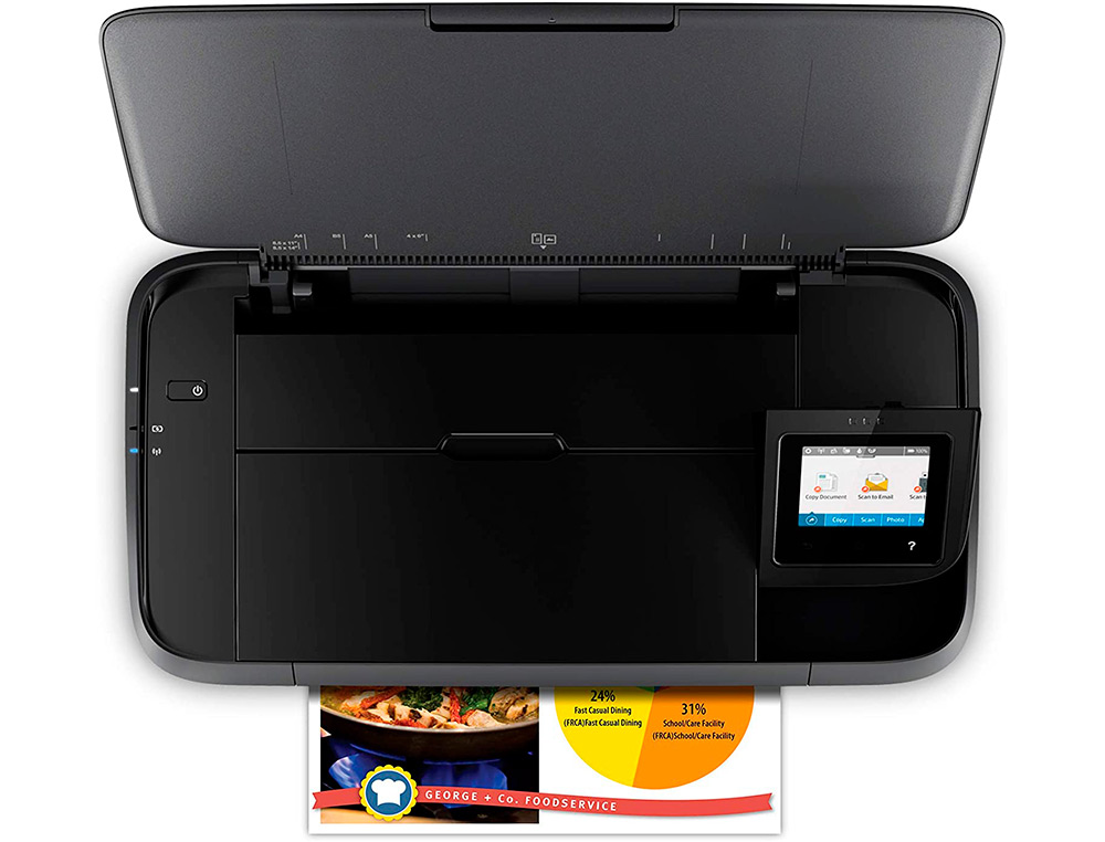 MULTIFUNCOES PORTATIL HP OFFICEJET 250 WIFI 4800X1200 TINTA 10 PPM PRETO 7 COR PPM SCANNER COPIADORA IMPRESSORA