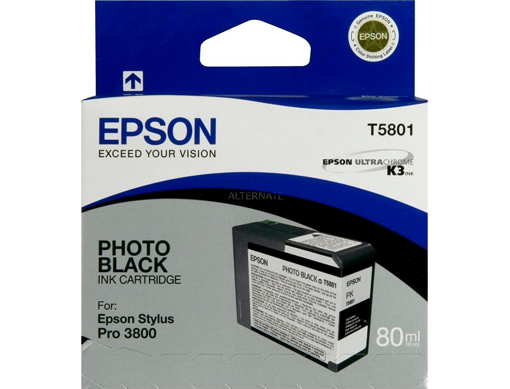 TINTEIRO EPSON STYLUS PRO-3800/3880 PRETO PHOTO (80ML)