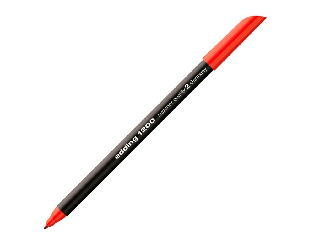 MARCADOR EDDING 1200 PONTA DE FIBRA REDONDA TRACO 1 MM N.2 VERMELHO BLISTER DE 2 UNIDADES