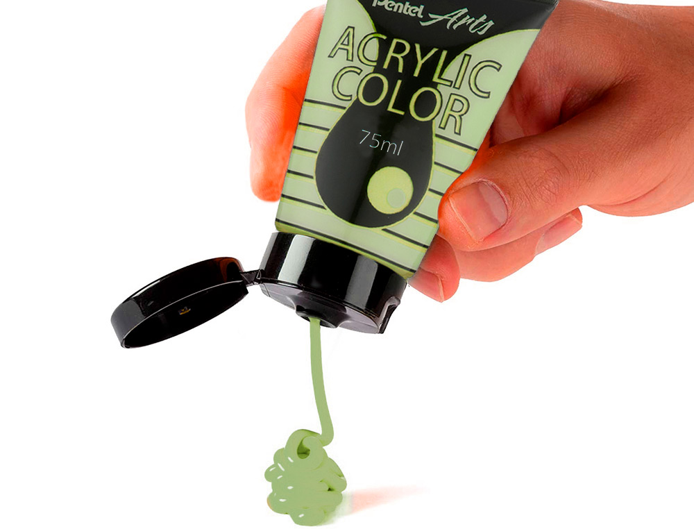 TINTA ACRILICA PENTEL EM TUBO DE 75 ML COR ESPECIAL AMARELO FLUORESCENTE