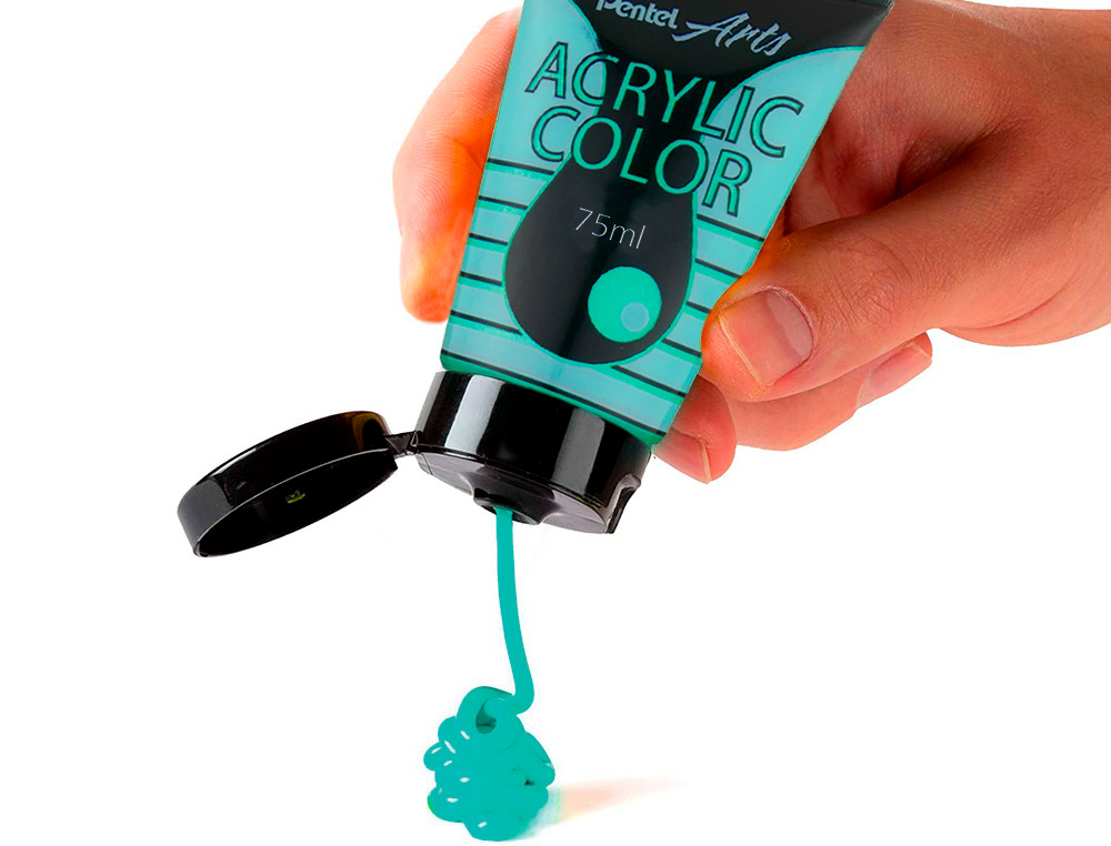 TINTA ACRILICA PENTEL EM TUBO DE 75 ML COR ESPECIAL VERDE METALICO