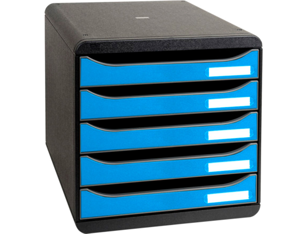 BLOCO CLASSIFICADOR SECRETARIA EXACOMPTA BIG-BOX CLEAN SAFE 5 GAVETAS AZUL
