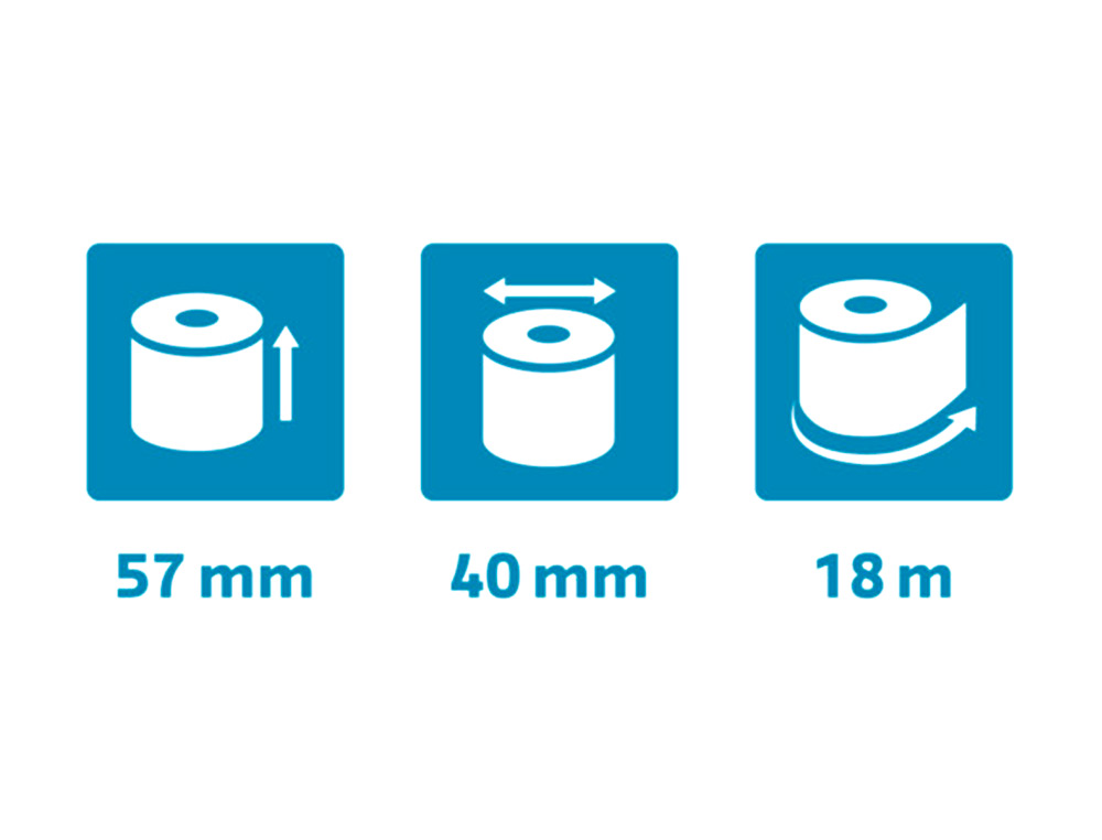 ROLO CALCULADORA EXACOMPTA SAFE CONTACT TERMICO 57 MM X 40 MM 52 G/M2